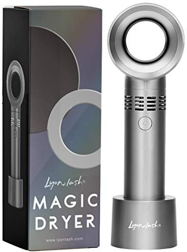 Lyon Lash Mini ventilateur portable USB rechargeable sans pale/ventilateur de climatisation/séchoir à main pour extension de cils (argent)