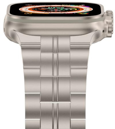 iiteeology Compatible with Apple Watch Ultra 2 Band 49mm, Men Genuine Titanium Band for iWatch Ultra 2/ Ultra 49mm, Titanium