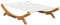 vidaXL Bugholz Loungebett mit Dach Sonnenbett Gartenliege Lounge Outdoor Bett Hängematte Sonnenliege 165x188,5x46cm Massivholz Creme
