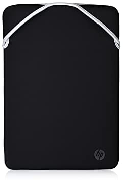 HP Wende-Schutzhülle für 15,6-Zoll-Laptop – Reversibles Design, Neopren, Stoß- und Kratzschutz, Waschbar, Wasserabweisend, Schlankes Profil, Leicht, Schwarz-Silber