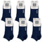 LANCETTI - 6 Paia Calzini Corti Bambino, Fantasmini in Cotone Filo di Scozia per Bimbo, Blu Notte, 27-30 (4-6 anni)