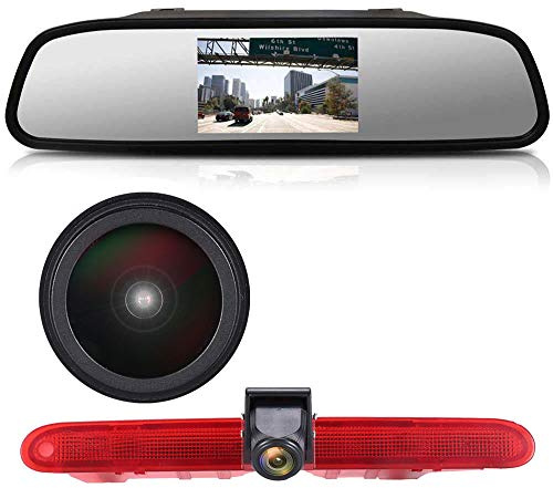 HD High Lampe, Bremslicht, Rückansicht, Rückfahrkamera, kann den Winkel anpassen, kompatibel mit Toyota Proace/Citroen Berlingo B9 MK2 MK3 Furgon/Opel Combo/Limousine X19/Peugeot Partner Tepee/Rifter
