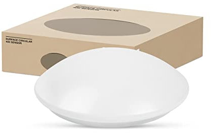 LEDVANCE Wand- und Deckenleuchte mit integrierter Lichtssensor | SURFACE CIRCULAR 400mm, energiesparend, 24W, kalt-weiß | SF CIRC 400 SEN V 24W 840 IP44 [Energieklasse G]