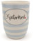 Mea-Living Tasse mit Henkel KÜSTENKIND blau, 500ml, Becher mit Spruch, Geschenkidee für Strandfans, Spruchtasse