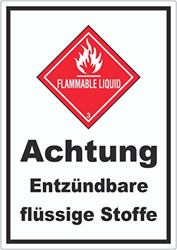 Aufkleber Entzündbare flüssige Stoffe Flammable Liquid A6 (105x148mm)