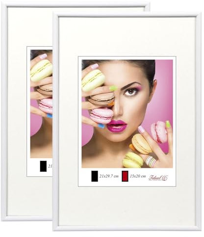 IDEAL TREND 2er 3er 5er Pack Photo Style Set Bilderrahmen Wanddeko Collage Poster Kunststoff Rahmen: Farbe: 2er Pack Weiß | Format: 50x70