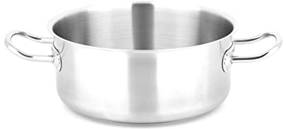 METRO Professional Kochtopf, Induktionstopf für alle Herdarten, Ø 24 x 10 cm, Nudeltopf (4.1 L) als Suppentopf, Spaghettitopf, Kochgeschirr aus Edelstahl, silber