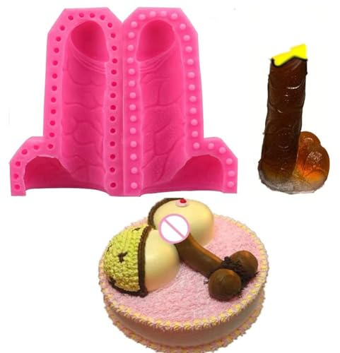 WonDerfulC DIY Rosa große freche Silikonform für Kuchen, Seife, Schokolade, Gelee, Süßigkeiten, Eiswürfelform, Muffinformen für Epoxid-Backblech, Pfanne, Polymer-Tonformen (L)
