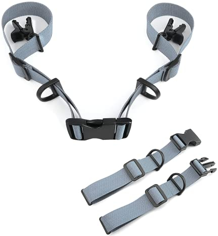 Ikerall 2 Pcs Adjustable Backpack Sternum Straps Chest Belt Hardness Strap with Anti-slip Fixed Clips and Quick Release Buckles for Camping Hiking Jogging