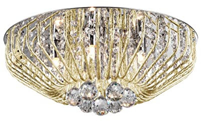 Impex Carlo 5 Light Flush Gold Ceiling Fitting
