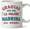 MUGFFINS Tazas para MADRINA - En Español - Gracias por ser el mejor - 11 oz / 330 ml - Regalo original y divertido