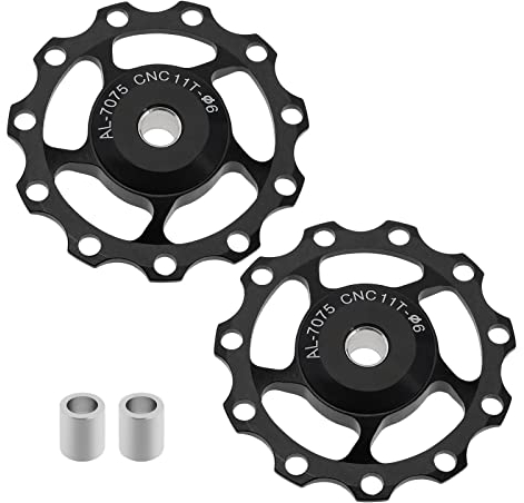 Create idea 2 STK Fahrrad Schaltwerk Riemenscheibe 11T Jockey Rad Aluminiumlegierung F¨¹hrungsrad Zubeh?r Metalllager f¨¹r 4/5/6mm Welle Schwarz