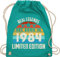 Turnbeutel Rucksack - 40. Geburtstag - Real Legends are born in 1985 Limited Edition Vintage Vierzigster - Unisize - Türkis - geschenkideen+für+frauen+ab+40 40er 1984 beutel 40 frau geschenk