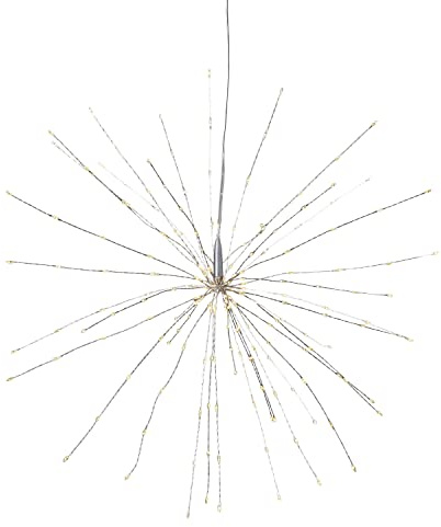 LED Weihnachtsdeko Firework von Star Trading, Hängedekoration Weihnachten in Silber, Feuerwerk warmweiß, mit Kabel, Ø: 45 cm
