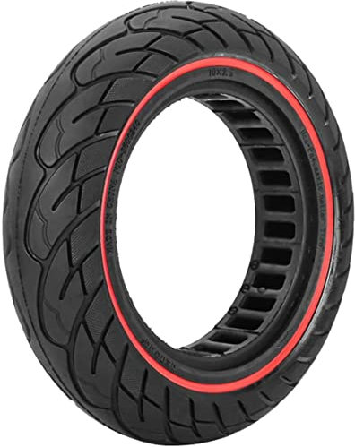 G.V.SHOP® 10X2.5 Zoll 45MM Vollgummirad für Elektroroller Scooter Scooter, Vollgummi, Kompatibel mit NINEBOT G30 Max, Xiaomi PRO 4, Anti-Rutsch, Vollgummireifen, 60/70-6.5 (ROT 1PCS)