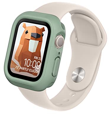 RHINOSHIELD Bumper Case Compatible with Apple Watch Series 9/8 / 7 [41mm] | Slim Protective Cover - Lightweight, Shock Absorbent and Non-Slip - Sage Green
