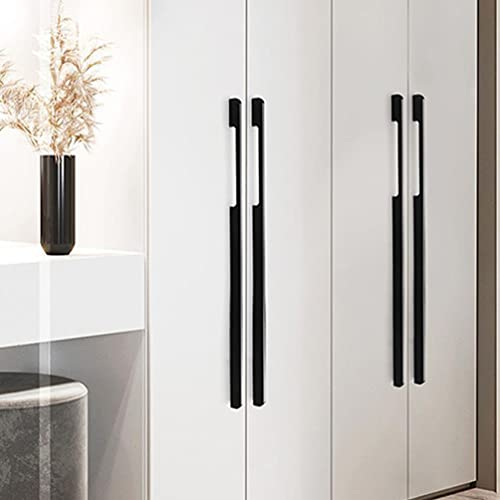 Möbel Griffen Schwarz Lang, 2 Stück Schrankgriffe Modern, Massive Aluminiumlegierung | Eloxierte Oberfläche, Länge: 60 - 1000 mm Bügelgriff, Schrank Zieht Griffe Küchenschrank Türgriffe-500mm/19.7in