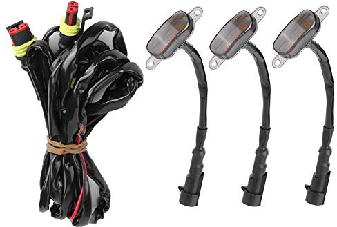 Raptor Grill Harness Light, Luce Targa, 3 Pezzi Car Grille Light con Cablaggio Ad Alta luminosità Adatta per Raptor 2010‑2014 2017 Ulack Lens Yellow Light (Guscio nero luce gialla)