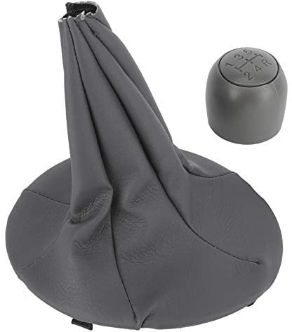 5 Gang Schaltknauf mit Staubdichten Manschetten Schaltknäufe Schaltmanschette Auto Schaltknüppel Ersatzteil für Panda 2003-2012/500 500C 2007-2013