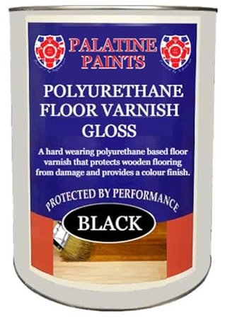 Palatine PaintsProtected By Performance Polyurethane Floor Varnish Gloss - Coloured transparent hard wearing varnish (Medium Oak, 1 Litre)