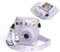 Longzhuo instax Étui de protection en cuir synthétique pour 12 mini 12 pièces, transparent, en PVC rigide, avec sangles amovibles et autocollants (autocollants lapin), lilas