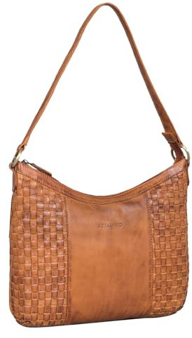 STILORD 'Katharina' Elegante Hobo Bag Damen Leder geflochten - Schultertasche Damen-Handtasche zum Umhängen Tote Bag Leder Abendtasche Ausgehtasche Echtleder, Farbe:larino - braun