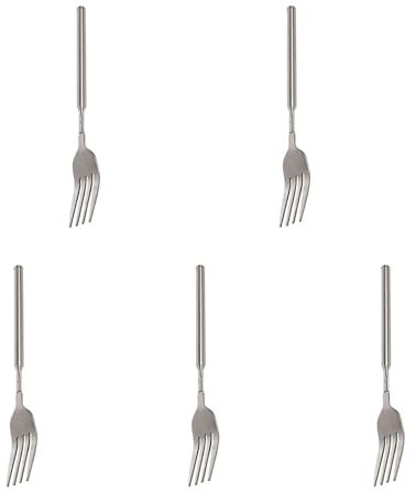 5 tenedores telescópicos, tenedor extensible, tenedor extensible de 64 cm de largo, de acero inoxidable, tenedor retráctil con mango largo para tenedor de postre, cubiertos, barbacoa, tenedor