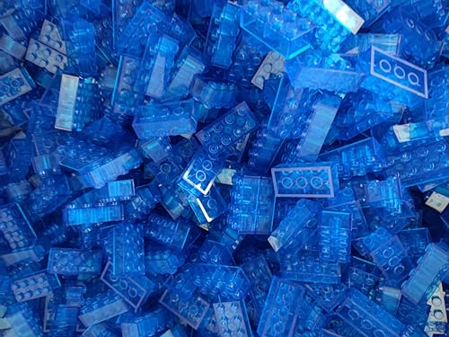 M4D 50 Bausteine Transparent Neon 3001 Transparent Lila Blau Grün Rot Klemmbausteine City (Dunkel Blau)