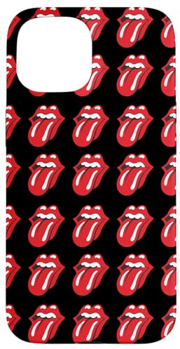 Rolling Stones Official Logo Repeat Black Case for iPhone 15