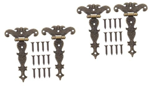 jojofuny 4stücke Vintage Zinklegierung Scharniere Dekorative Antik-hinges Für Holzboxen Und Schränke Retro Design Für Schranktüren Und Aufbewahrungsboxen