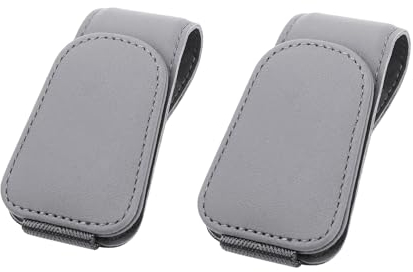 Heshebuy 2 Stück Brillenhalter für Auto Sonnenblende, Brillenhalter für Auto, Sonnenbrillenhalter Auto, Magnetische Auto Visier Brillenhalter,Sonnenbrillen Halterung/Ticket-Kartenclip (Hellgrau)