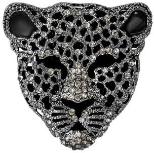 GamTelightpe Broche Léopard Noir Vintage Zircon Brillant Broche pour Vêtements et Echarpes et Sacs pour Femmes et Hommes