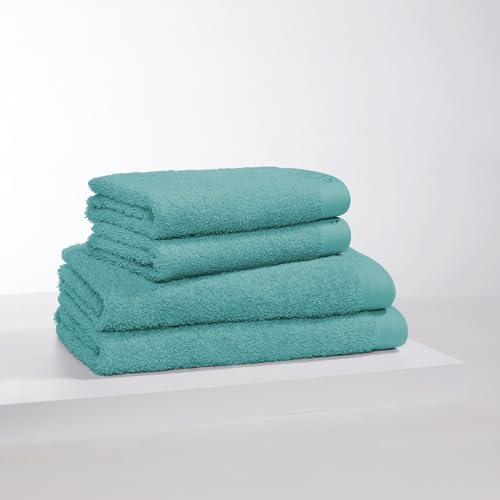 s.Oliver 4 TLG Handtuch Set - 100% Baumwolle, 600 g/m², weich & angenehm, 2X Handtücher + 2X Duschtücher türkis
