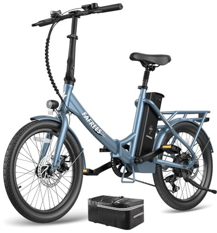 Fafrees E Bike Klapprad, 20 Zoll Elektrofahrrad 250W, Pedelec 36V 18.2Ah Akku, 25km/h E Fahrrad für Herren/Damen, Faltrad City Ebike Reichweite bis zu 125-160km, F20 Lasting (Blau)