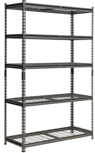 Rhino Racking - 5 Tier Heavy-Duty Boltless Wire Shelving Unit - 1000kg Load Capacity - 183 x 120 x 45 cm