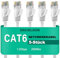 Ercielook Cable de red LAN de 2 metros, 5 unidades, CAT6 de alta velocidad con clips de cable, alargador de cable para PS5/4, router, módem, TV, conmutador, ordenador portátil