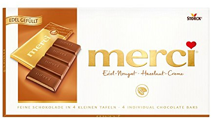 Edel Nougat 100g Hazelnut- Tablette Chocolat Allemagne Fine Praliné Noisette et Nougat - Confiserie Haut de Gamme - 1x112g - Super Idée de cadeau - Compatible avec Merci