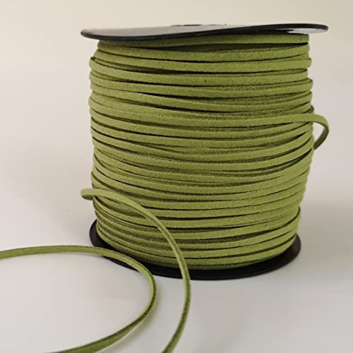 Suede Cord Flat Faux Leather String for Jewelry Bracelet Necklace Making Beading Thread DIY Crafts 10m (Green)