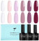 TOMICCA Vernis Semi Permanent Blanc Rose Violet Kit, 6 Couleurs Vernis Gel UV Semi Permanent Kit, Vernis à Ongles Gel Nail Polish UV LED Soak Off Manucure Nail Art Kit, 8ML