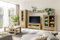 Wohnwand >GRENO< Fronten in Wildeiche massiv geölt, zeitlose Optik, in den Maßen ca. 346 x 200 x 54 cm (B/H/T) - mit optimalen Stauraum für Ihr Zuhause - Wohnzimmer-Set Anbauwand Wohnzimmerschrank