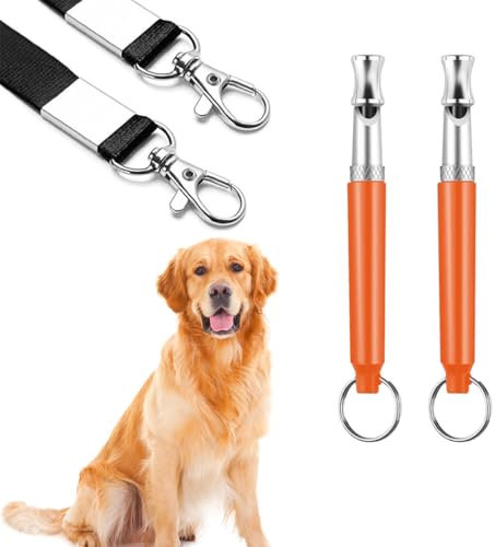 HYLRUNG 2 Stück Hundepfeife Hochfrequenz Lautlos, Hundepfeifen Gegen Bellen, Erziehungshilfen für Hunde Pfeifen