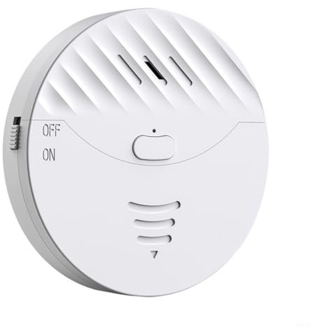 HpLive WiFi Smart Home Glasbruchsensor Alarm, Glasbruchsensor für Tuya Vibrationssensor Alarm 130dB für Garage/Lager(White)