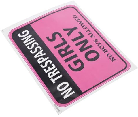 OSALADI Rosa Selbstklebender Wandaufkleber mit Warnhinweis für Mädchenzimmer Vielseitig Verwendbar Pvc Material Niedliche Teenager Schlafzimmerdekoration