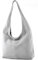 modamoda de T150 Damen Schultertasche Shopper Large aus Wildleder handmade in Italy, Farbe:Hellgrau