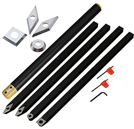 OLSKFUH 3-Teiliges Set Mit Schalenröhren, Drechselmeißeln, Werkzeuge Für Die Drehbank, Spindel-Schalenröhren-Set, Schruppröhre, Drechsel-Trennwerkzeuge Mit Walnussgriff Im Holzet,