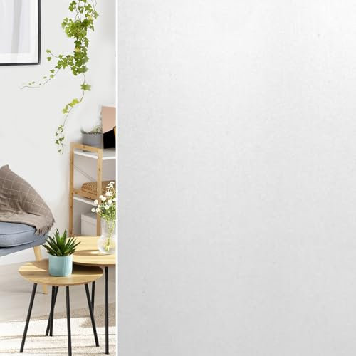 Vinilo Adhesivo Cristal Opaco 30 x 950 cm, Translúcido, Protector Solar, Protección UV, Rotección de La Intimidad, para Ventana Cristal Lámina, para Bano Cocina, Blanco Mate