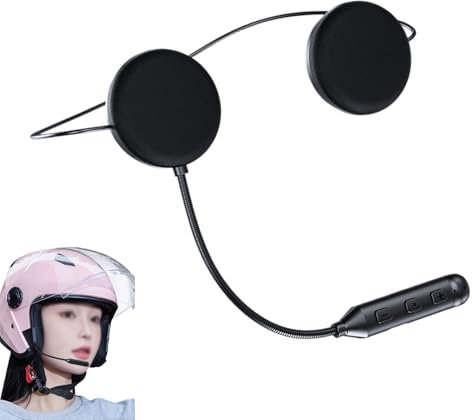 Shaersu Cuffie per Casco da Moto da Cross | Auricolari Per Casco Moto - Earbud Wireless Ultra Sottili 12mm con Controllo Chiamate e Musica per Attività Esterni come Sci e Moto