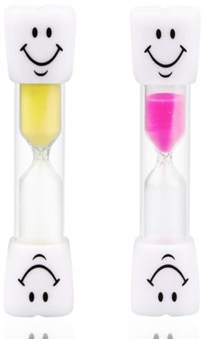 UYVPAER 2 Unidades Reloj De Arena Con Temporizador Sonriente, Reloj De Arena Para Niños, Reloj De Arena De 3 Minutos, Cálculo De Cuenta Regresiva Para Niños, Para Cepillarse Los Dientes, Juego
