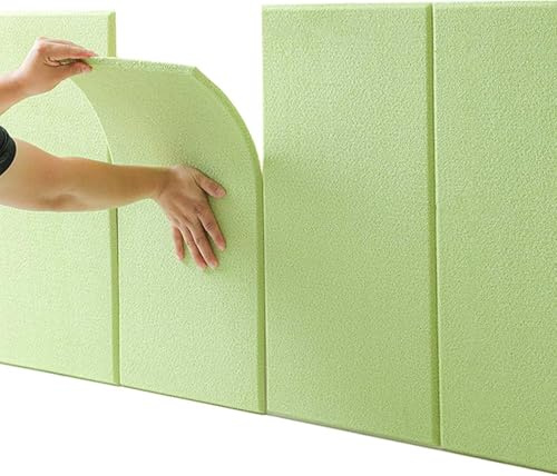 3D-Antikollisions-Wandpolster for Kinder, gepolsterte Wandpaneele, 11,8 x 23,6 Zoll großes Plüsch-Kopfteil, isoliert, sicher und umweltfreundlich (6 Stück)(Grass Green,6pcs)