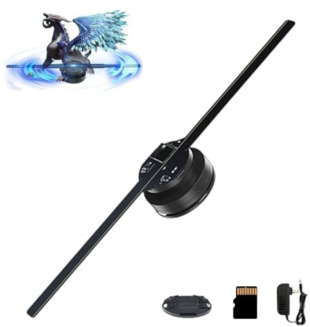 3d Hologram LED Fan Projector Halloween, Myholoscreen Bring Your Imagination To Life In 3d, Portable Design, 16.5 HD LED Fan Projector, Christmas Halloween with Remote, Wifi & App (1PCS)